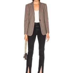 FRAME Classic Single Blazer in Brown plaid print - like new!